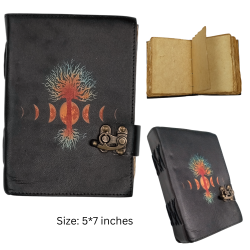 journal with moon phases and tree of life