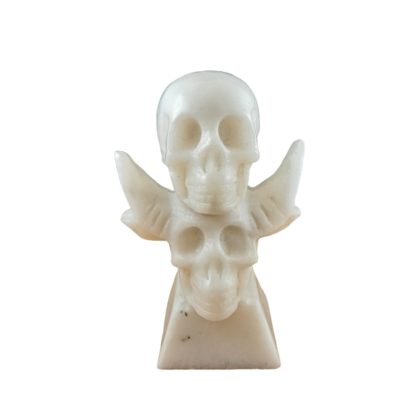 White Marble Double Skull Statue