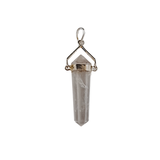 clear quartz swivel pendant