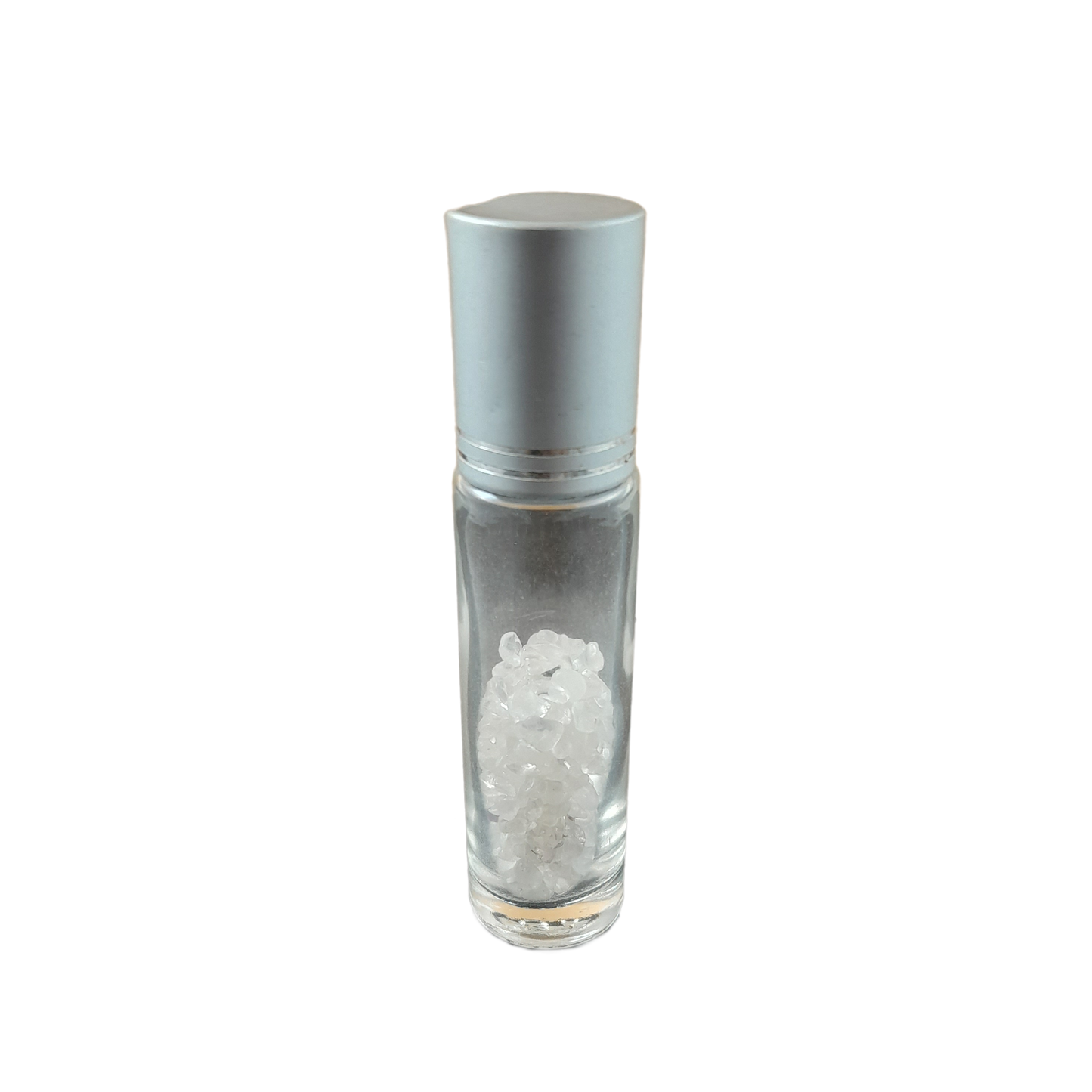 clear quartz gemstone chip roller bottle