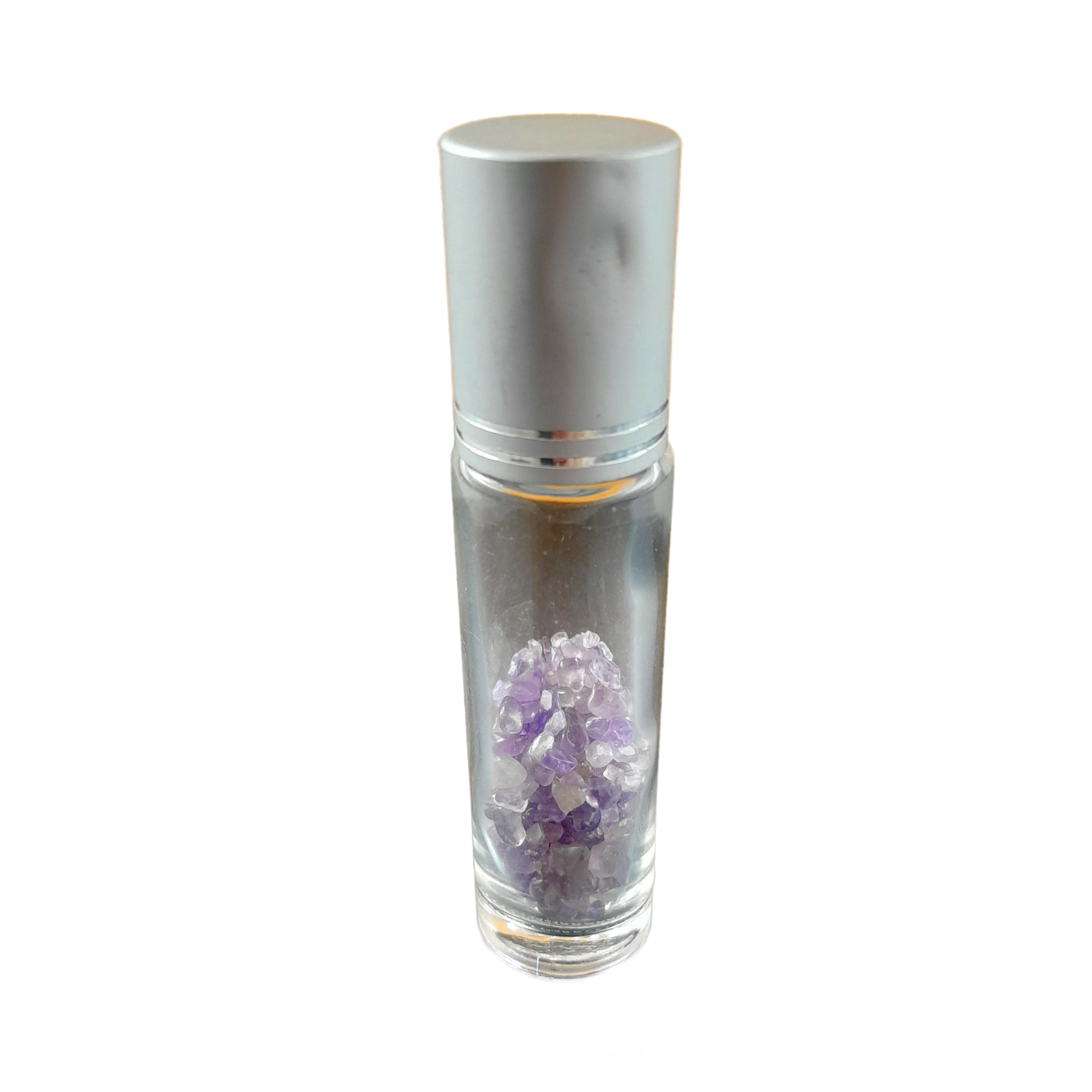 amethyst gemstone chip roller bottle