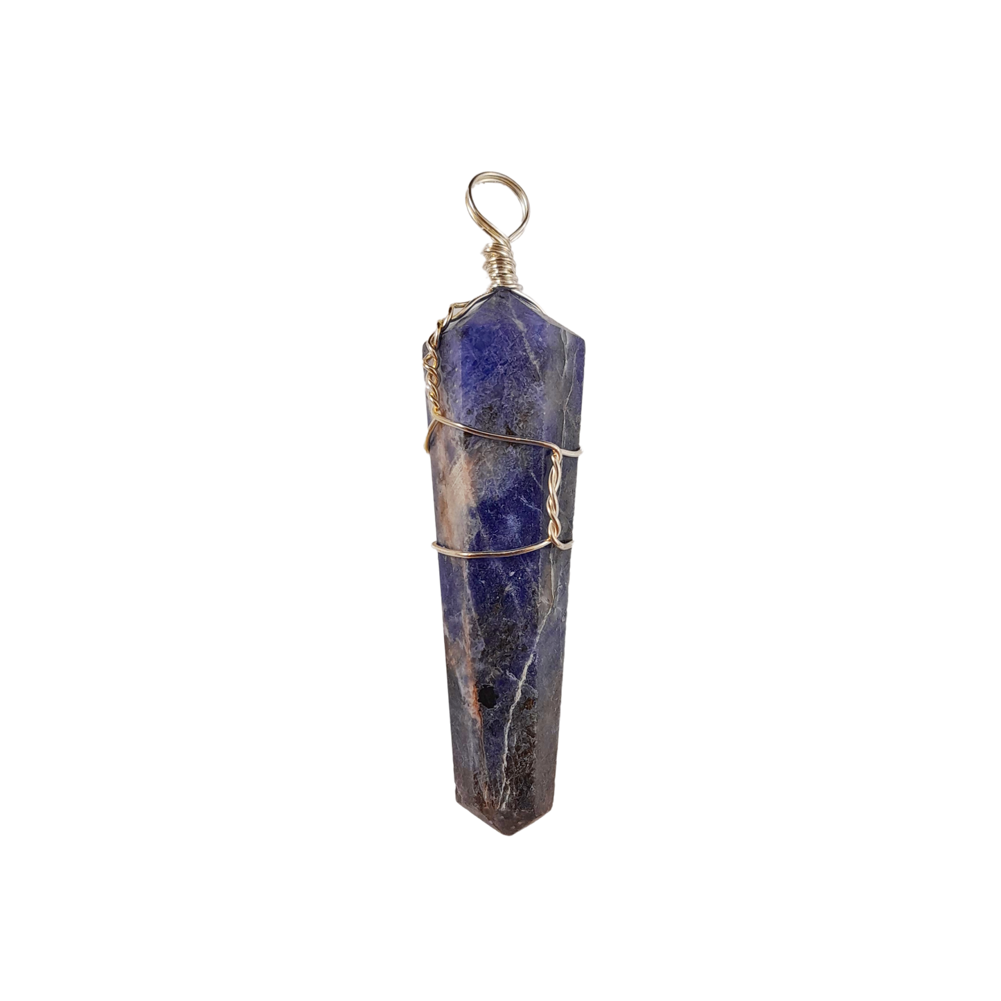 sodalite wire wrapped pendant