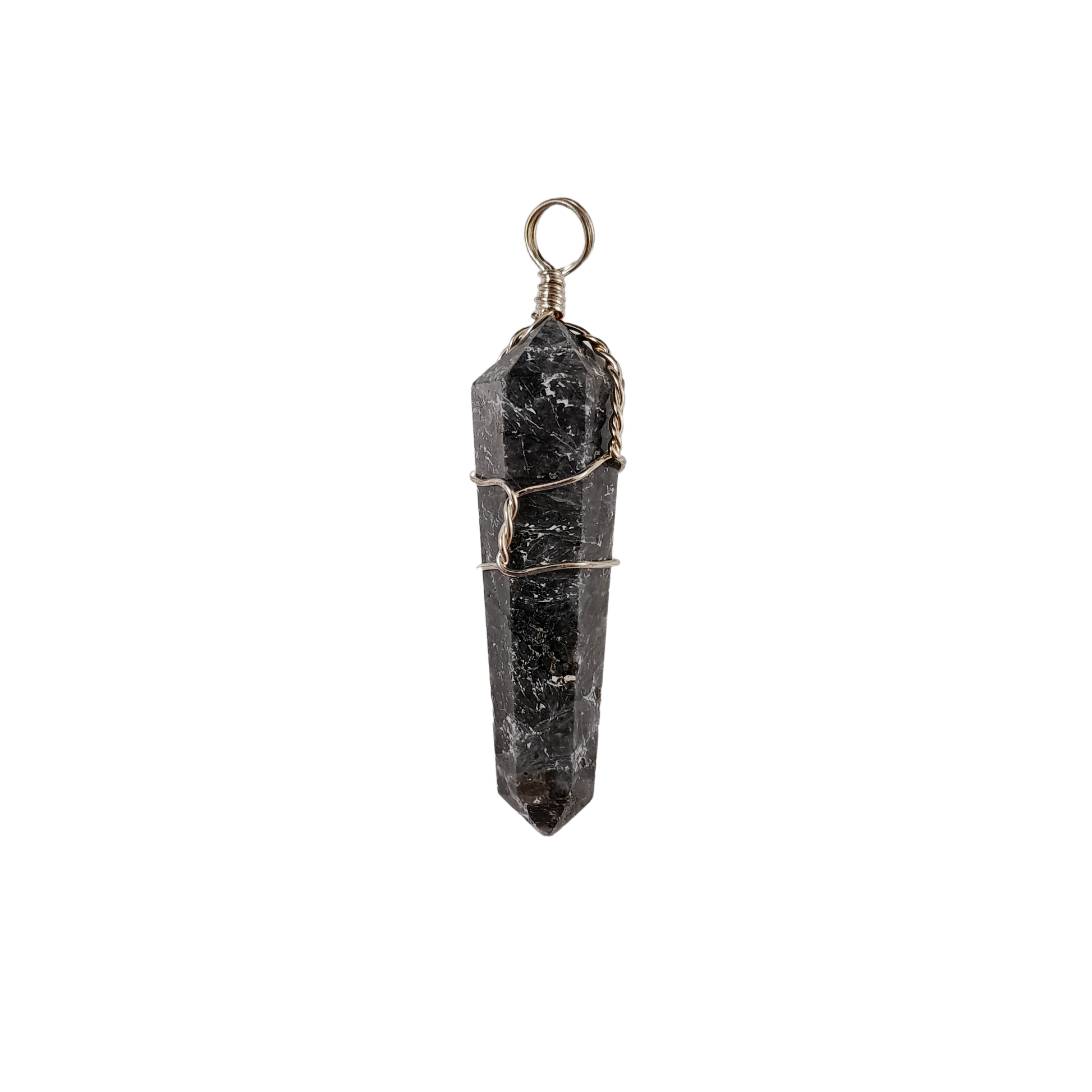 larvikite wire wrapped pendant
