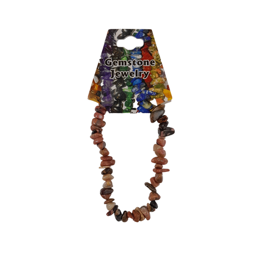 rhodonite chip bracelet
