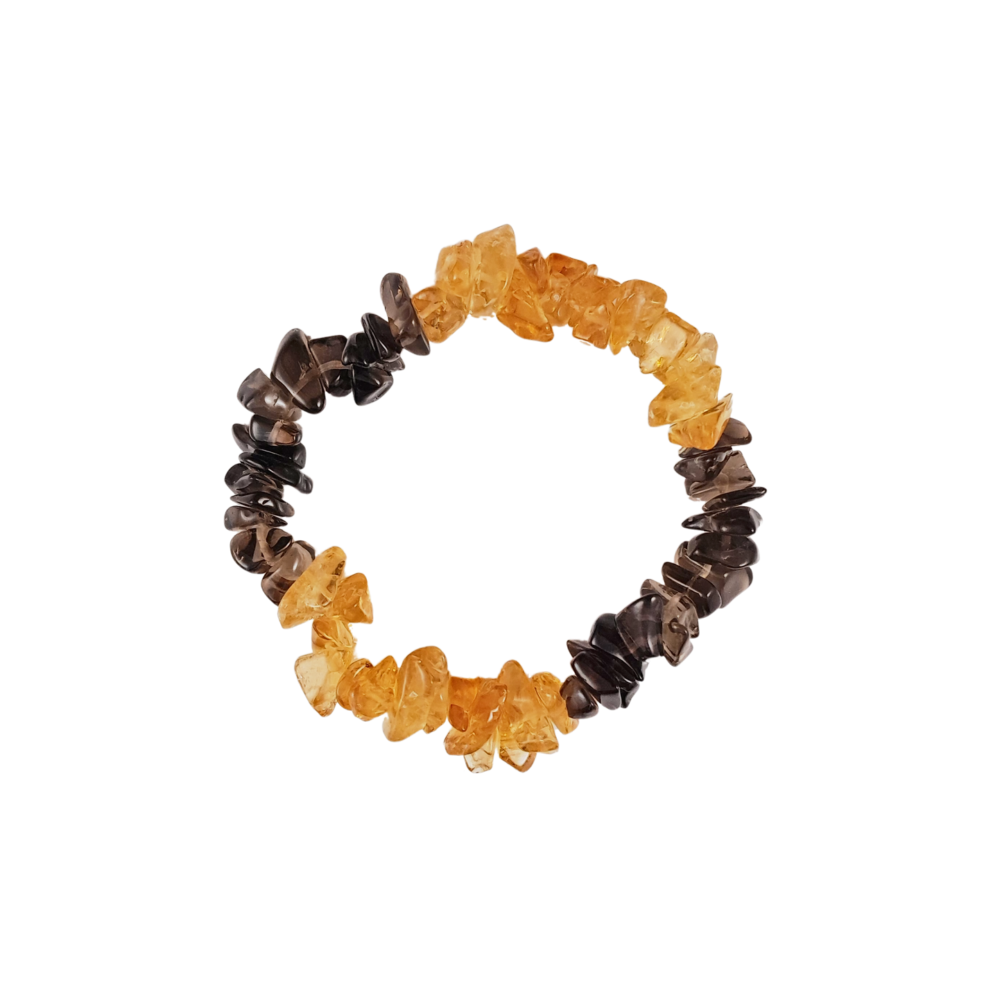 citrine & smoky quartz chip bracelet