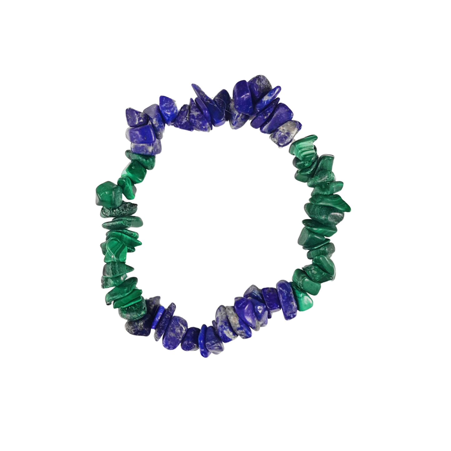 lapis & malachite chip bracelet