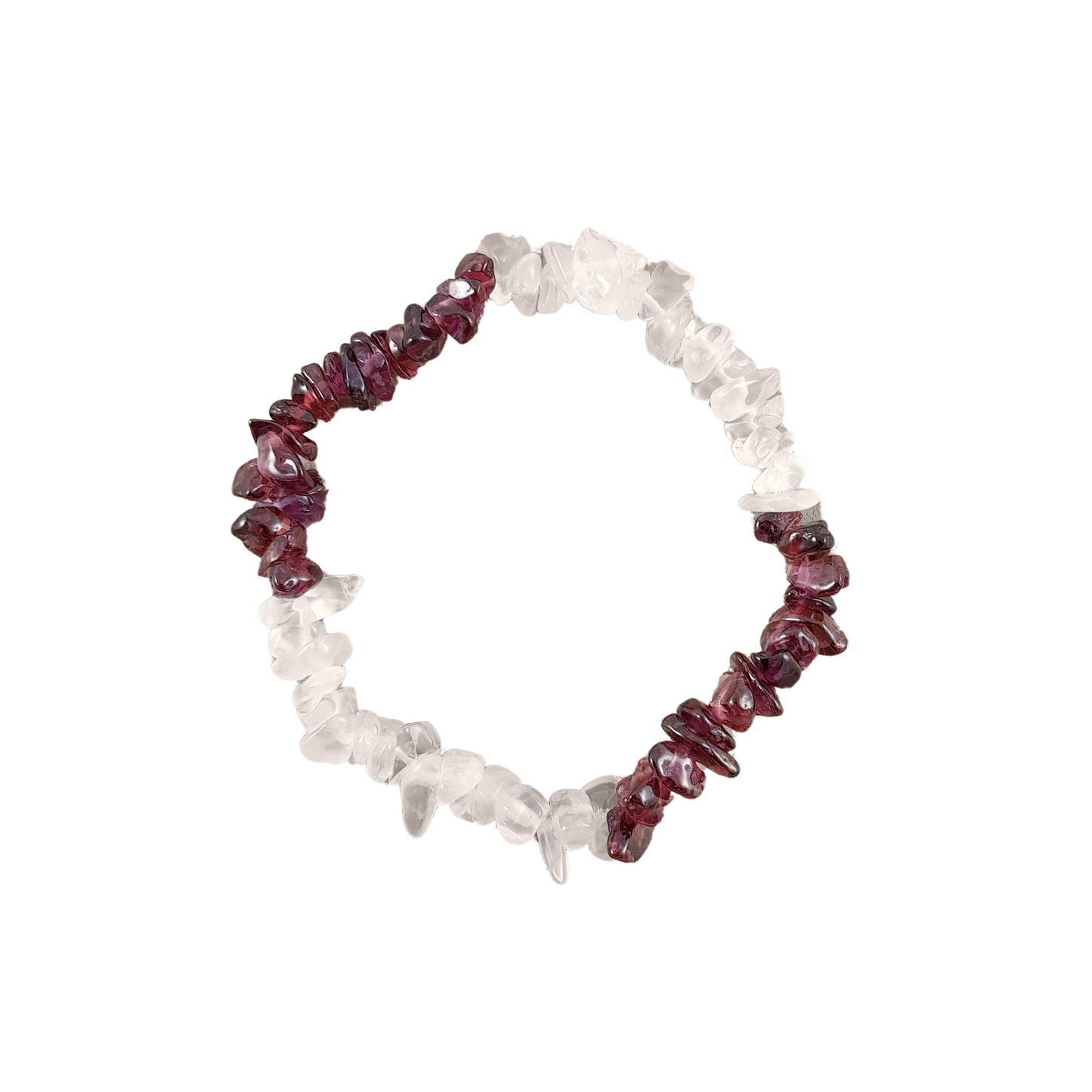 rose quartz & garnet chip bracelet