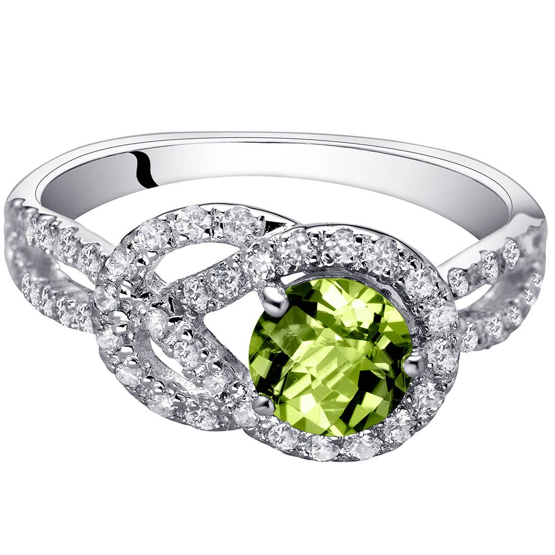 Ring - Peridot Sterling Silver Infinity Knot
