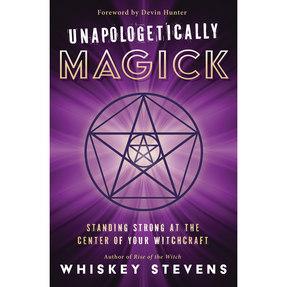 Book cover of 'Unapologetically Magick' with a pentagram symbol on a purple background.
