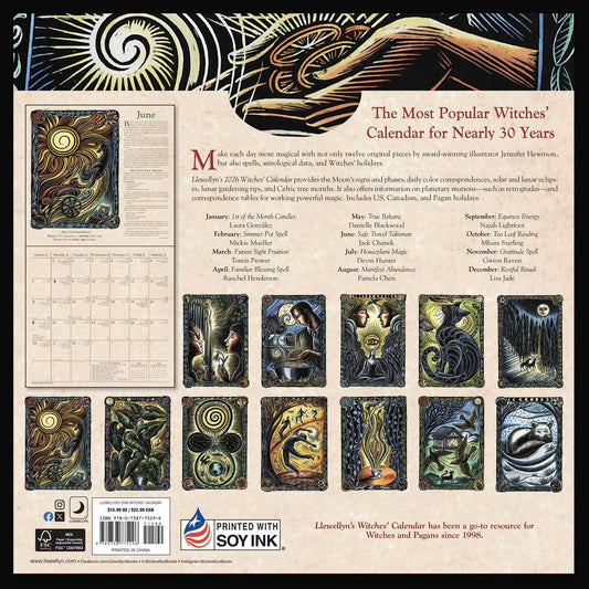 Llewellyn's 2026 Witches' Calendar back