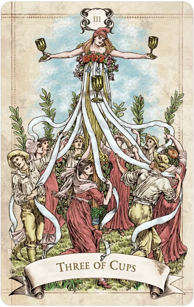 three of cups card