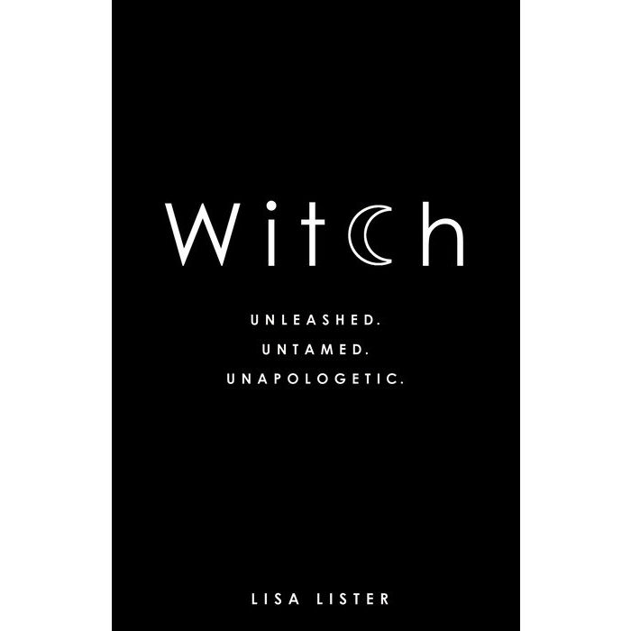 Book cover of 'Witch' by Lisa Lister with a black and white design.