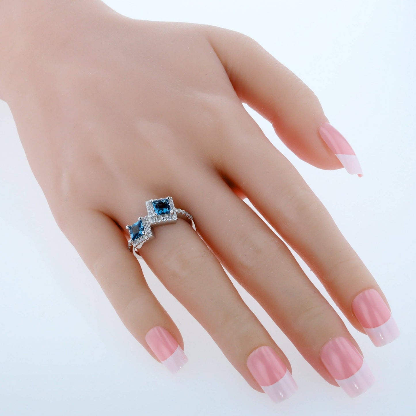 Ring - London Blue Topaz Princess Cut Sterling Silver