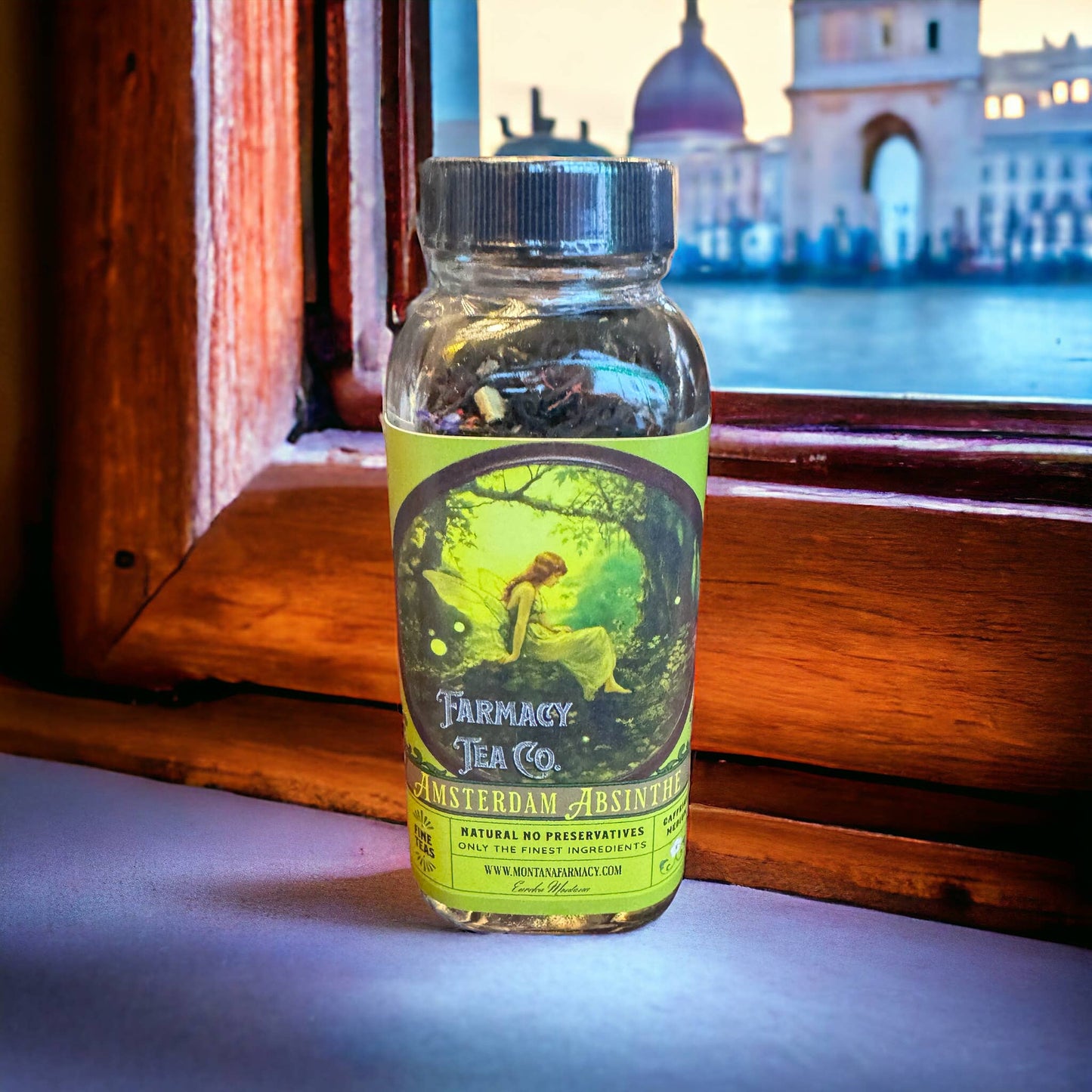amsterdam absinthe tea in glass jar