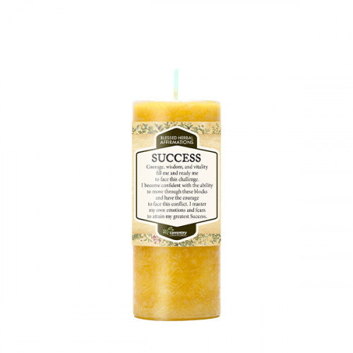 success affirmation candle 2x4"
