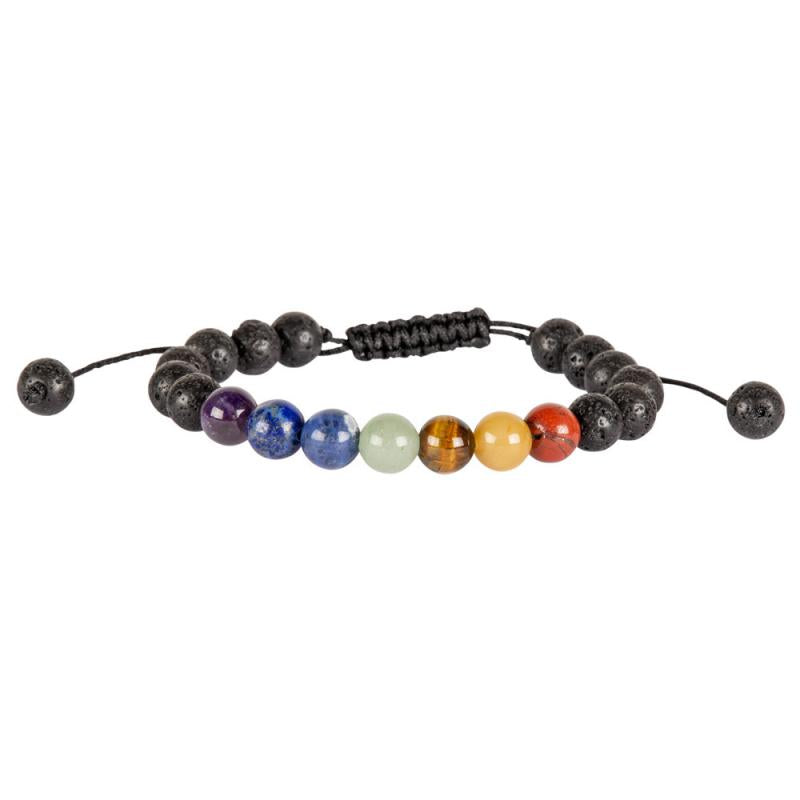 Adjustable 7 Chakra w/ Lava Bead Bracelet