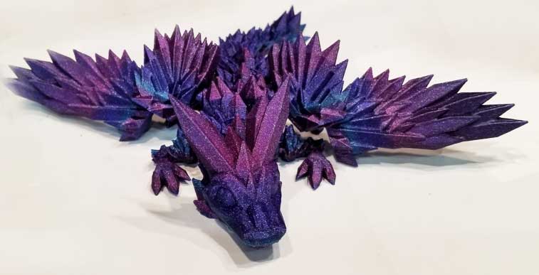 Blue purple midnight 3d dragon 5.5"x3"