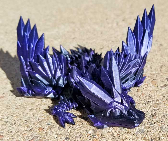 purple shadow 3d dragon 5.5"x3"