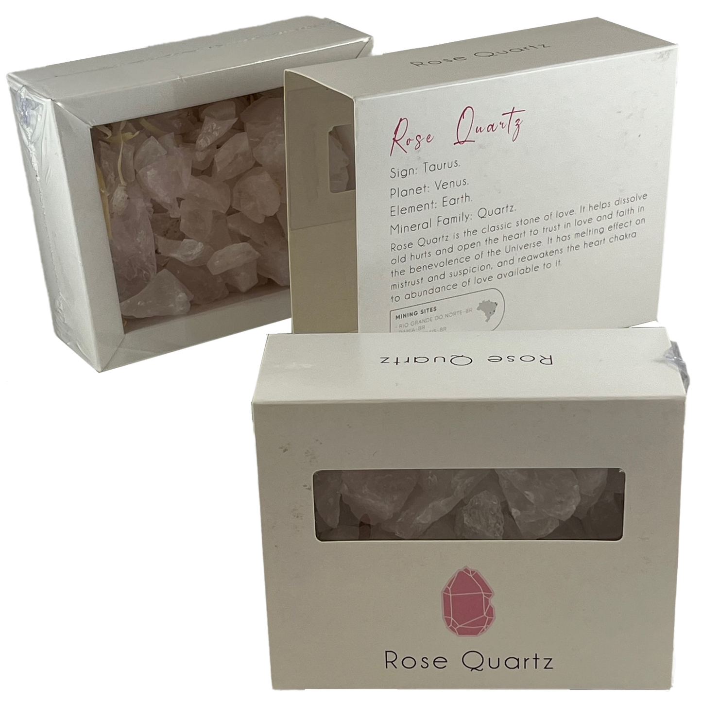 rose quartz in pre-packaged box