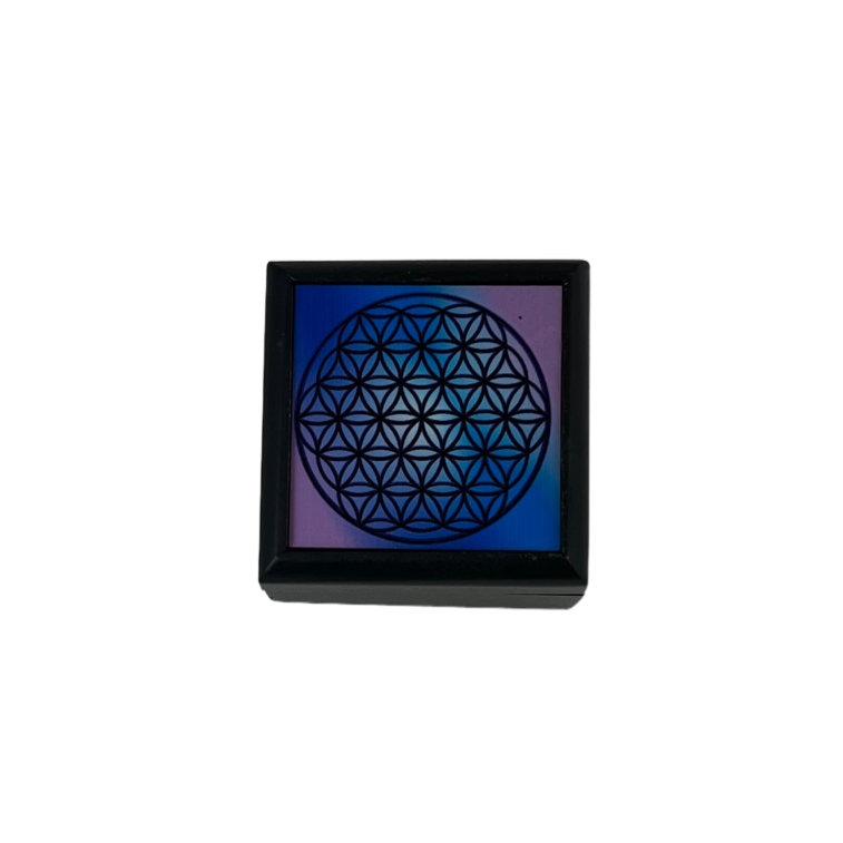 flower of life 2" x 2" wood box