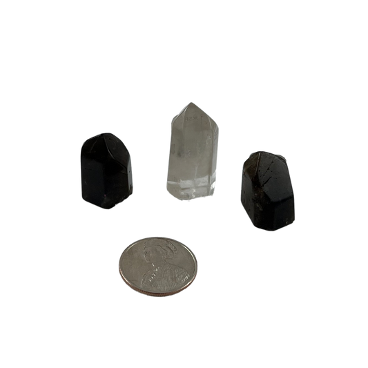Tiny smoky quartz point