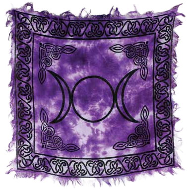 purple triple moon altar cloth