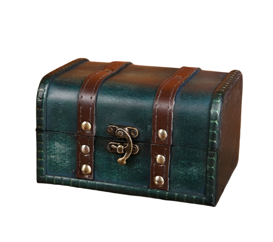 Wooden Chest - Green 6.25"