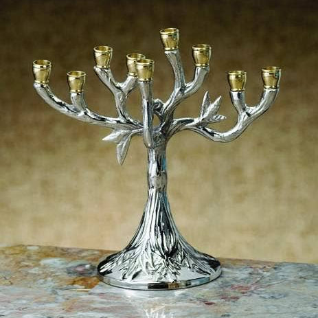 Silver Menorah - Tree Design