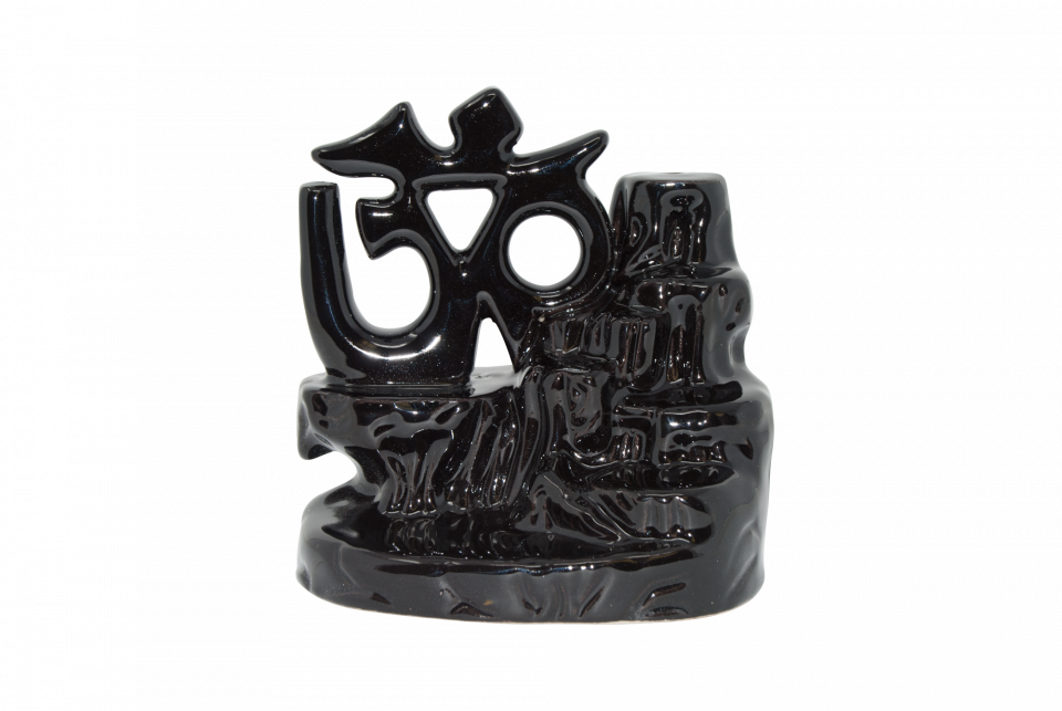 OM symbol backflow incense cone burner