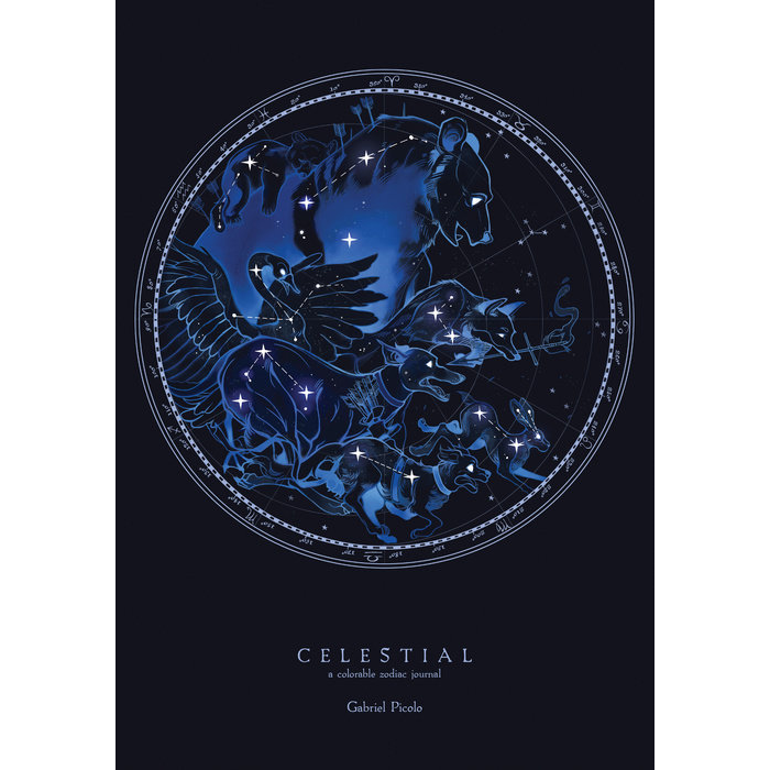 Celestial colorable zodiac journal
