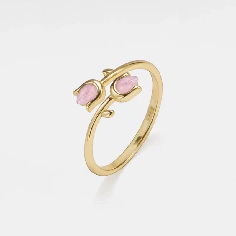Ring - Rose Quartz Tulip Sterling Silver