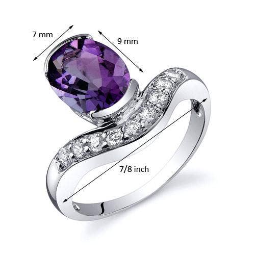 Ring - Amethyst Sterling Silver Oval Cut