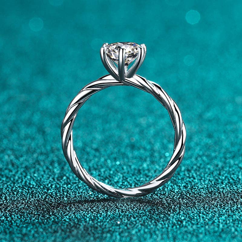 Ring - Solitaire Moissanite Sterling Silver