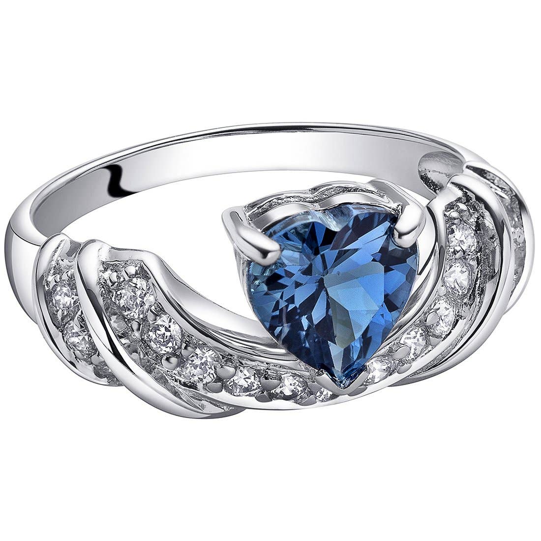 Ring - London Blue Topaz Heart Shape Sterling Silver