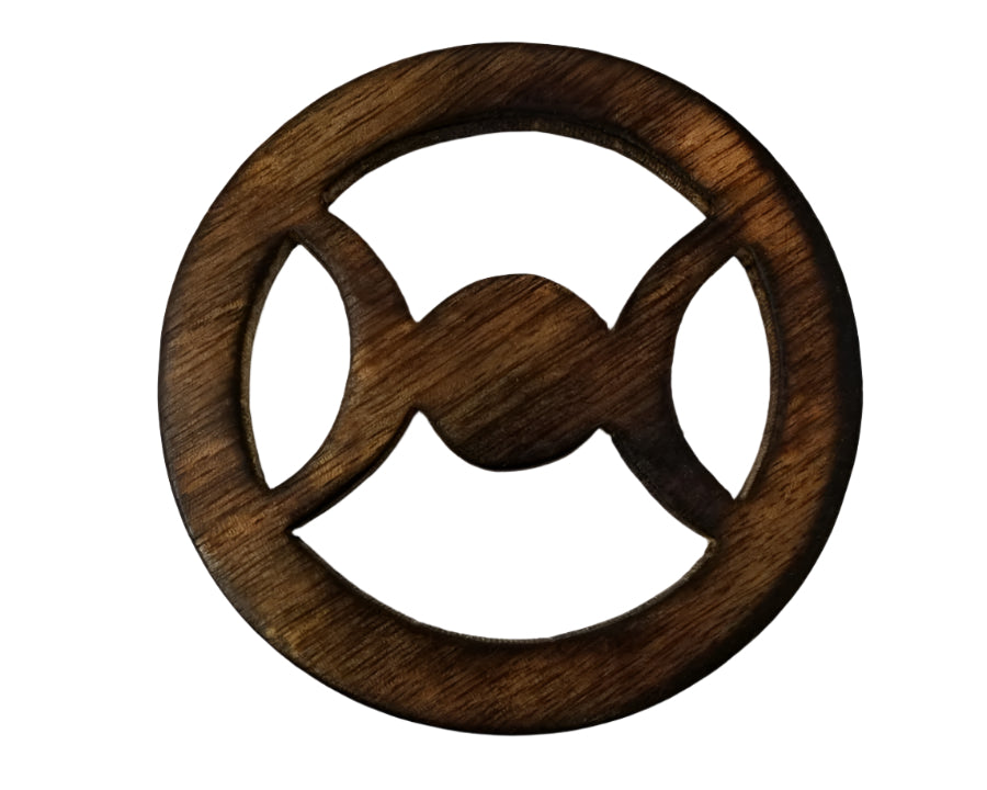 triple moon wooden altar tile
