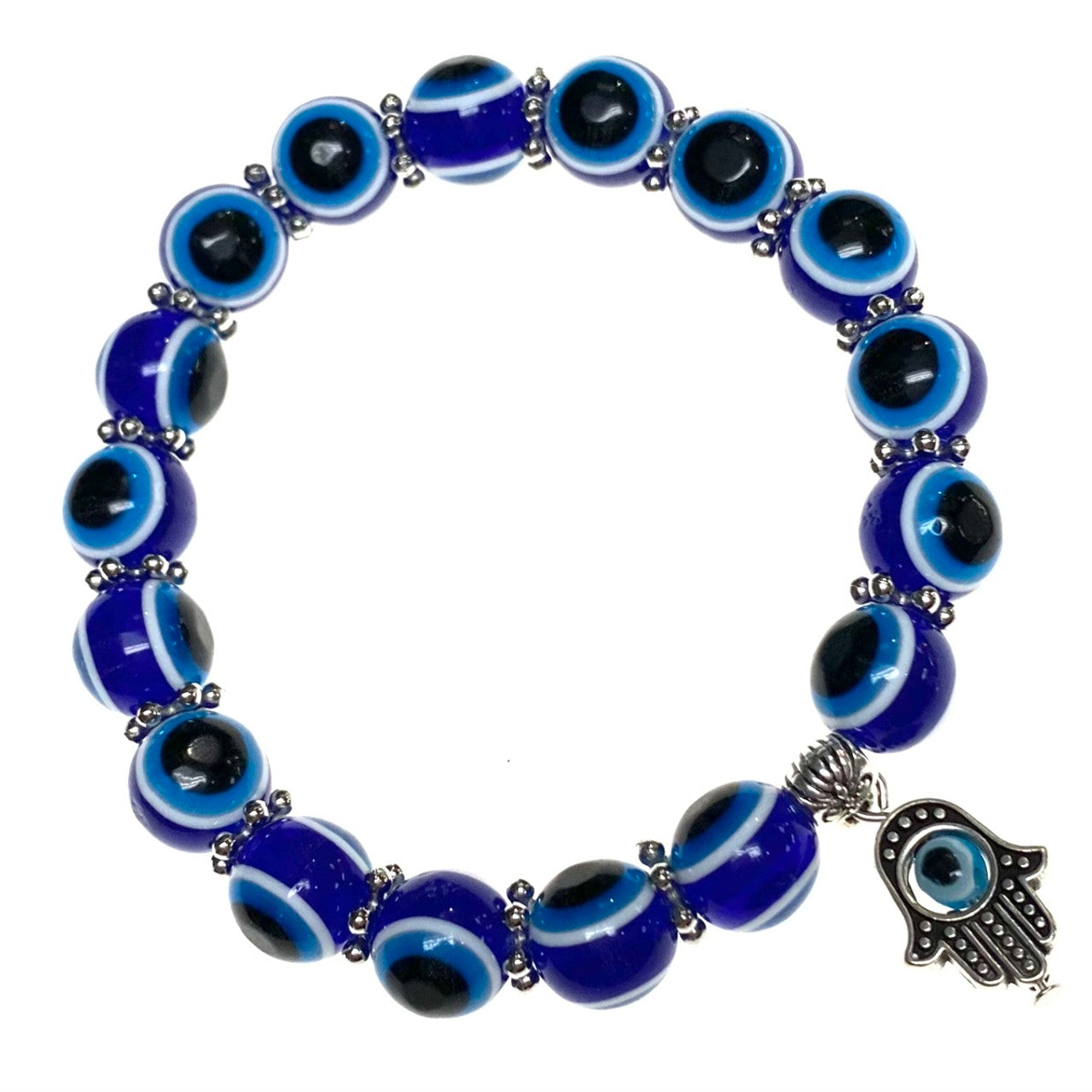 Evil Eye Bracelet - Acrylic w/ Hand of Fatima Charm
