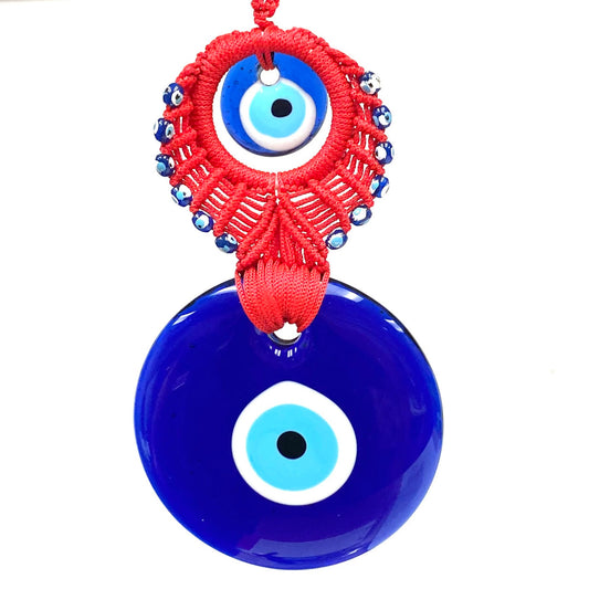 Double Macrame Evil Eye Peacock Assorted Colors