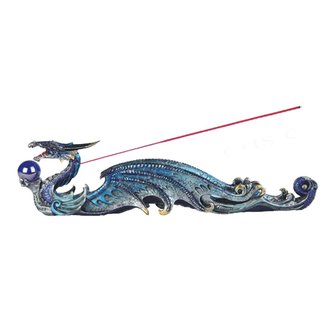 Blue Dragon Incense Burner, 12"W