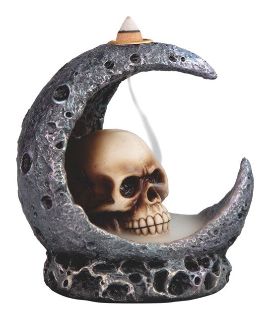 Backflow Burner - Skull on Moon 5"
