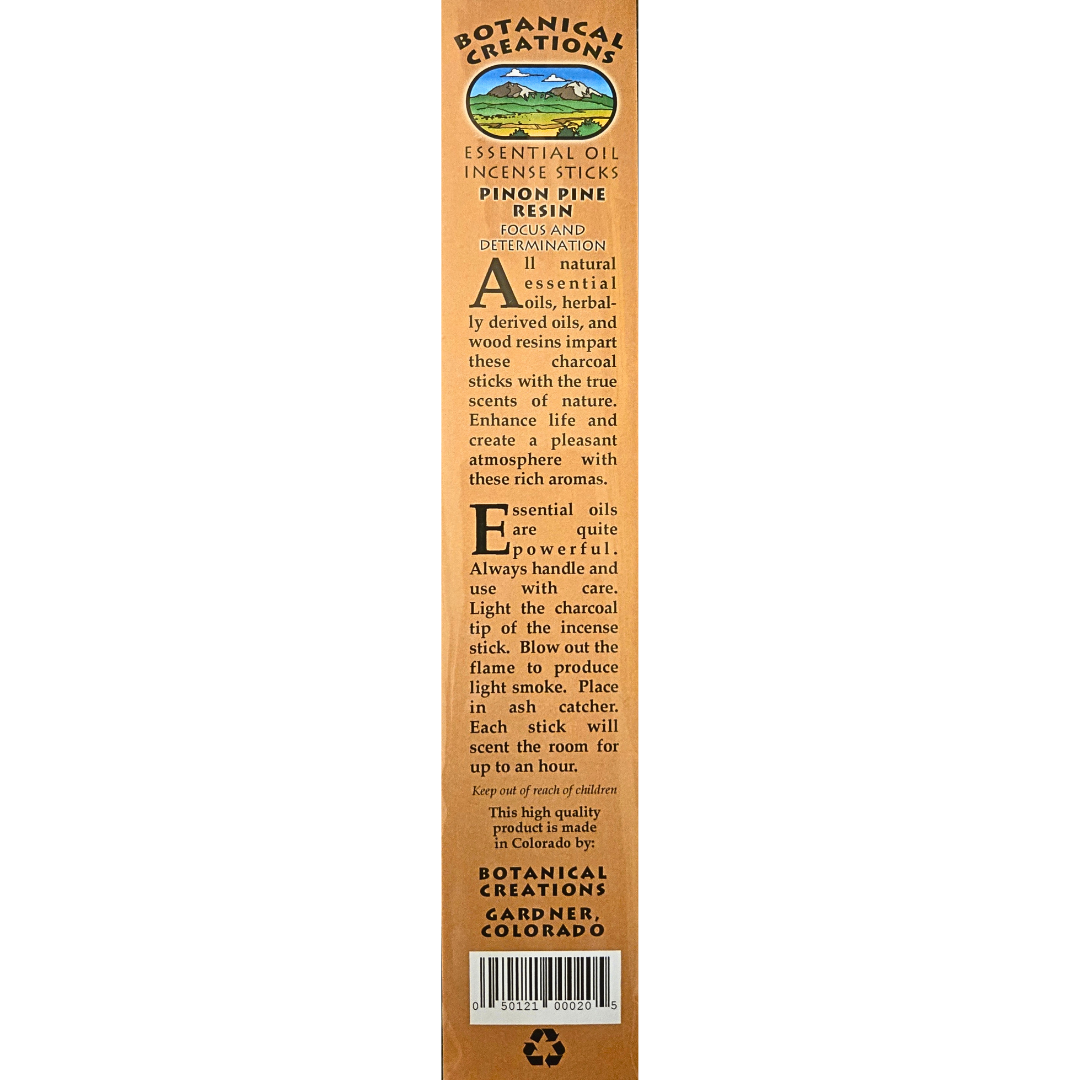 Botanical Creations: Piñon Pine Resin Essential Oil Incense Sticks