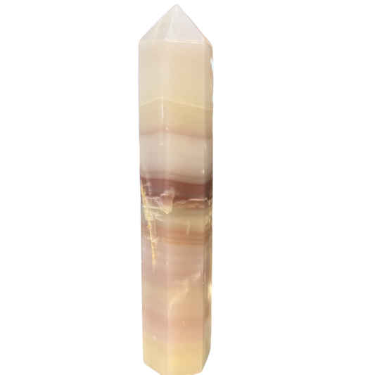 Watermelon Calcite Tower 6"