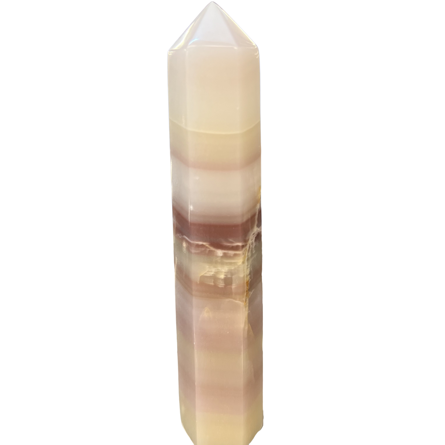 Watermelon Calcite Tower 6"