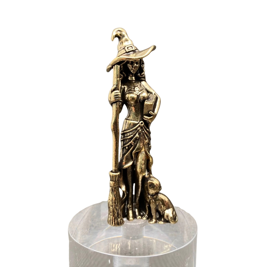 Brass Witch Statue 2.5"
