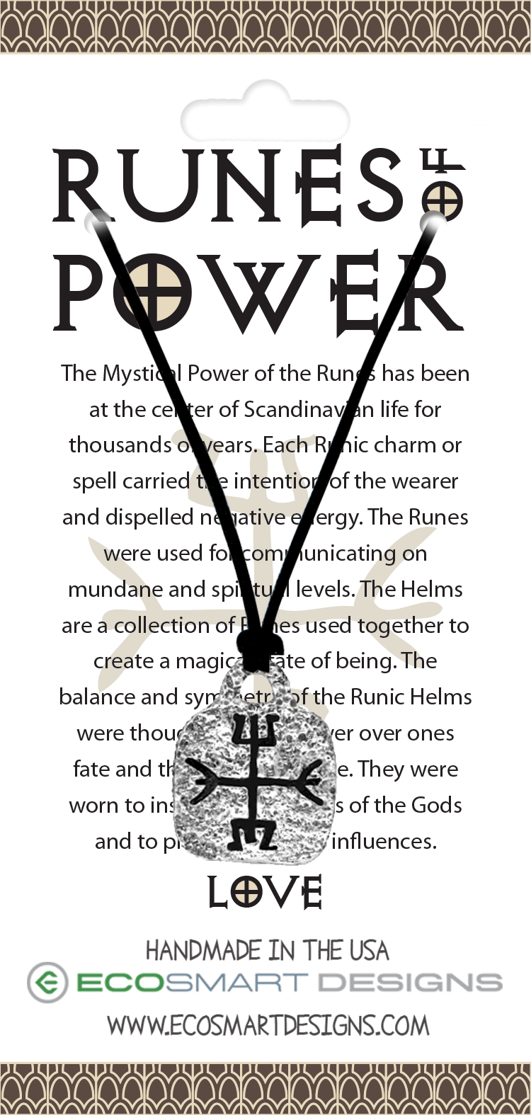 Runes of Power - Love (To Win Love) charm on necklace