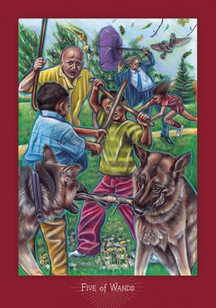 5 of wands card