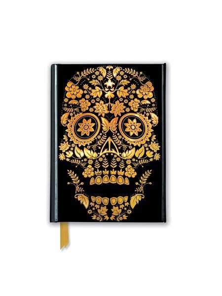 Gold Sugar Skull Pocket Journal