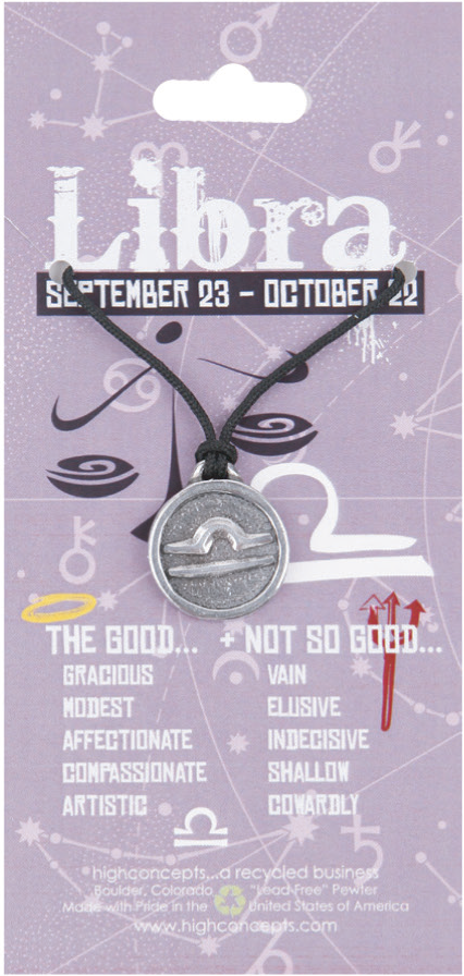 Zodiac Libra Pewter Charm