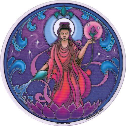 quan yin window sticker