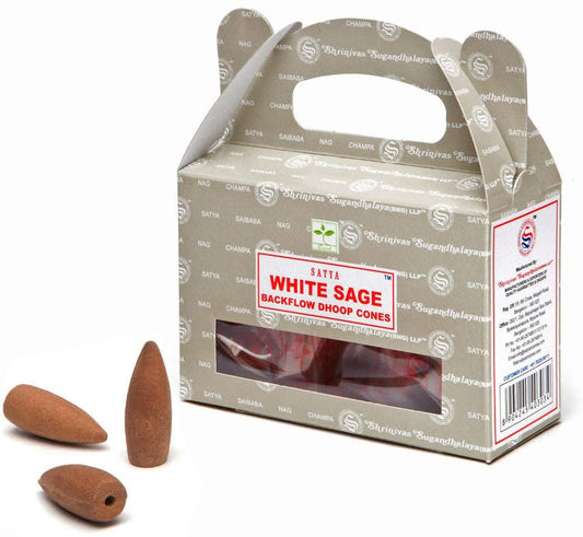 24 pack of Satya White Sage backflow cones