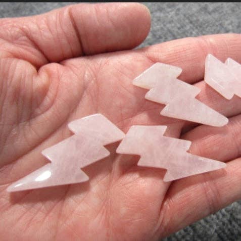 Rose Quartz Lightning Bolt 1 Inch